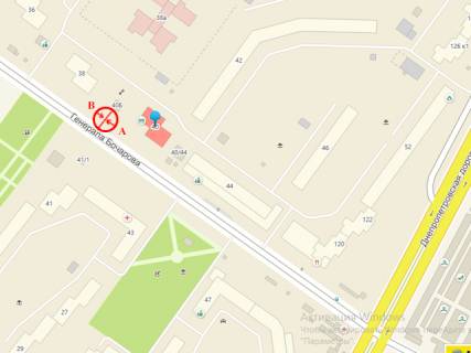 Billboard A in Odessa Bocarova No40 A scheme