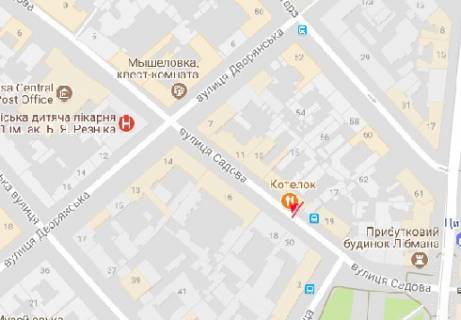 Citylight B in Odessa, 1.8x1.2  Sadova st., 13 B scheme