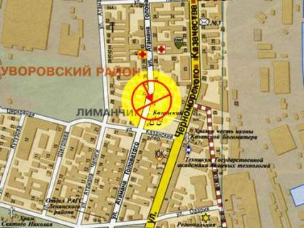 Billboard A in Odessa At. Golovatogo (Kazanskij rynok) A scheme