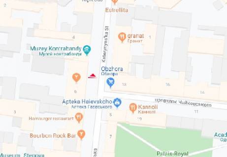 Citylight A in Odessa, 1.8x1.2  Yevropeiska st., 6 A scheme