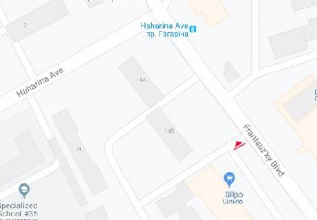 Citylight A in Odessa, 1.8x1.2  Francuz'kij bul'var., 16 "Sil'po" 2 A scheme