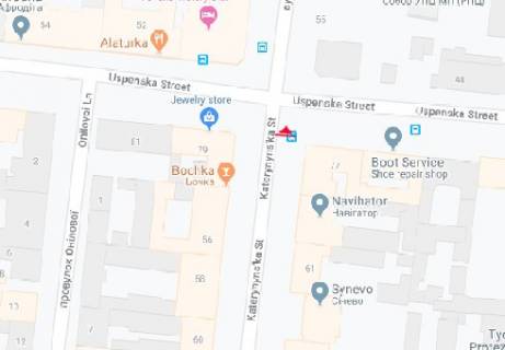 Citylight B in Odessa, 1.8x1.2  Katerinins'ka st., 65 - Uspens'ka st. V scheme