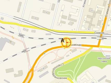 Billboard A in Odessa Balkovskaa naprotiv Hersonskogo skvera A scheme