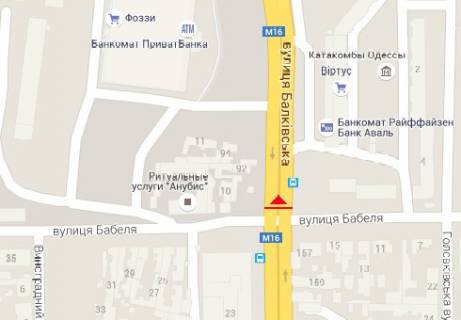 Billboard + in Odessa, 3x6  Балківська вул. - Бабеля вул. scheme