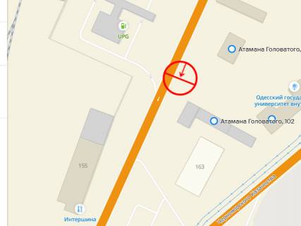 Billboard A in Odessa At.Golovatogo No102-a A scheme