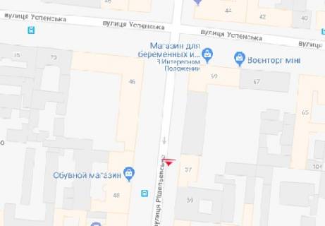 Citylight B in Odessa, 1.8x1.2  Risel'evs'ka st., 37 scheme
