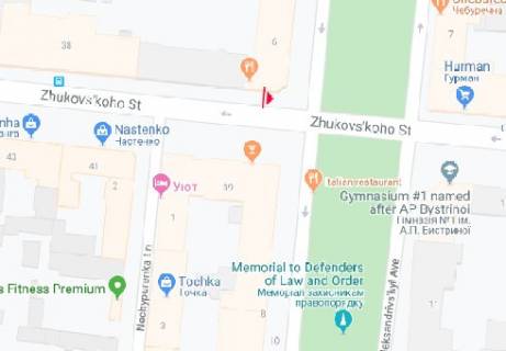 Citylight A in Odessa, 1.8x1.2  Zukovs'kogo st., 38 A scheme