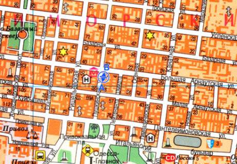 Citylight A in Odessa, 1.8x1.2  Puskins'ka st., 65 A scheme