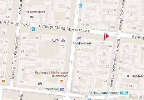 Citylight B in Odessa, 1.8x1.2  M. Arnauts'ka st., 57 - Lejtenanta Smidta st. scheme