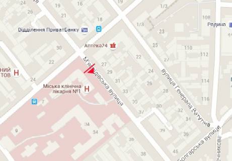 Billboard B in Odessa, 3x6  М`ясоїдівська вул., 32 - Б. Хмельницького вул. scheme