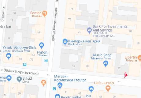 Citylight A in Odessa, 1.8x1.2  V. Arnauts'ka st., 42 A scheme