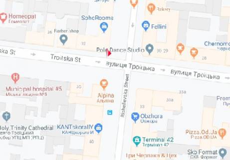 Citylight A in Odessa, 1.8x1.2  Troic'ka st., 35 - Risel'evs'ka st. A scheme