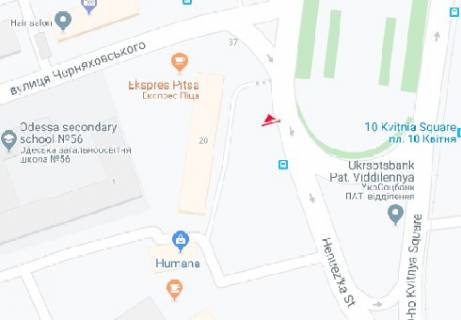 Citylight A in Odessa, 1.8x1.2  Genuez'ka st. - 10-go Kvitna pl. A, zupinka scheme