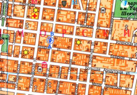 Citylight A in Odessa, 1.8x1.2  Puskins'ka st., 46 A scheme