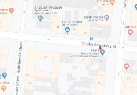 Citylight A in Odessa, 1.8x1.2  V. Arnauts'ka st., 49 - Puskins'ka st. A scheme