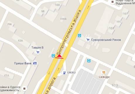 Billboard A in Odessa, 3x6  Семена Палія вул., 96 - Заболотного вул. scheme