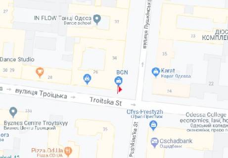 Citylight A in Odessa, 1.8x1.2  Troic'ka st., 26 - Puskins'ka st. scheme