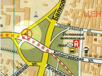 Billboard B in Odessa, 3x6  Грушевського вул., біля моста, (1), лівий scheme