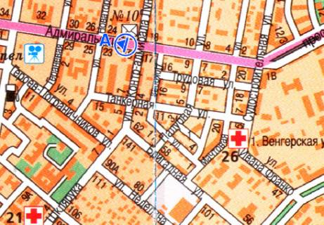 Citylight A in Odessa, 1.8x1.2  Admiral's'kij prosp. [18 A] scheme