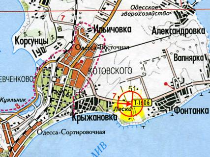 Billboard A in Odessa Kryzanovka Zelenyj mys A scheme