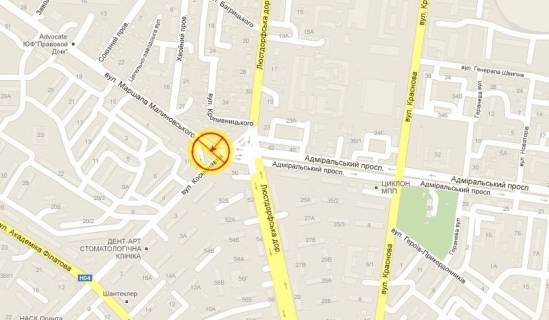 Prismatron, Prism A in Odessa, 3x6  Люстдорфська дорога - Малиновського вул., 1/1, права - 569909 scheme