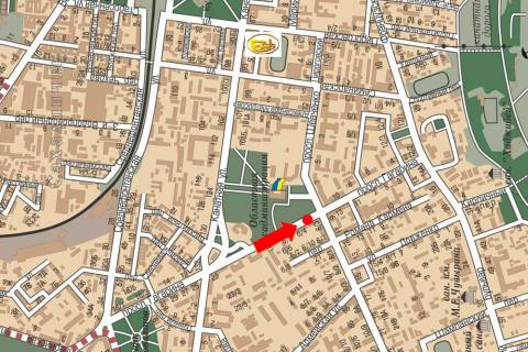 Citylight A in Odessa, 1.8x1.2  Гагаріна пр. / Шевченка пр., роздільник, №1, від Сегедської вул. scheme