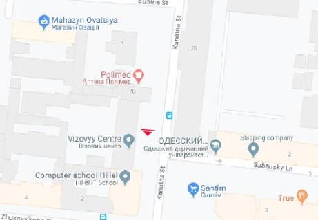 Citylight B in Odessa, 1.8x1.2  Kanatna st., 22 - Sabans'kij prov. V scheme