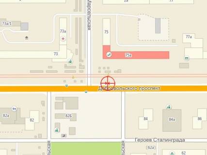 Billboard A in Odessa, 3x6  Добровольського пр., 75 - Марсельська вул. scheme