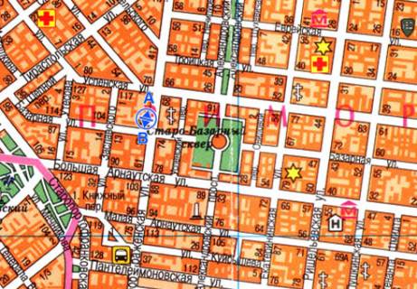 Citylight B in Odessa, 1.8x1.2  Preobrazens'ka st., 55, Bazarna st. scheme