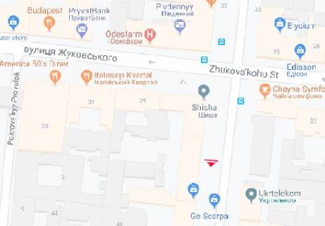 Citylight B in Odessa, 1.8x1.2  Katerinins'ka st., 34 scheme