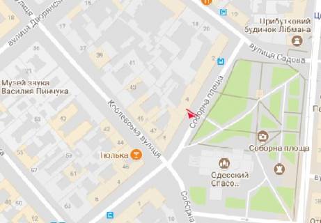 Citylight B in Odessa, 1.8x1.2  Soborna st., 4 B scheme