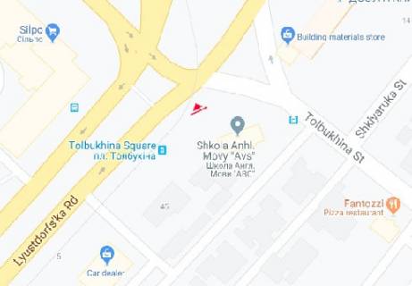 Billboard A in Odessa, 3x6  Люстдорфська дорога, 44 - Толбухіна пл. scheme