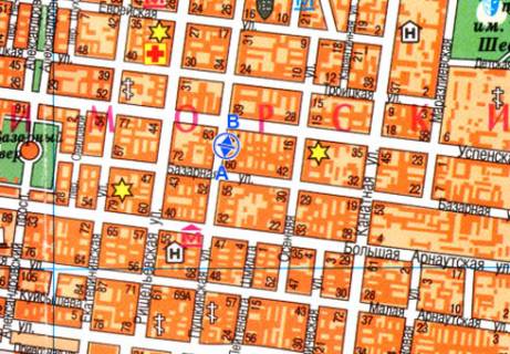 Citylight B in Odessa, 1.8x1.2  Puskins'ka st., 45 V scheme