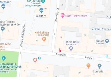 Citylight B in Odessa, 1.8x1.2  Bunina st., 30 B scheme