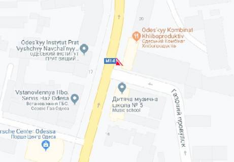 Billboard A in Odessa, 3x6  Чорноморського Козацтва вул., 20 scheme