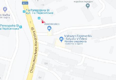 Billboard A in Odessa, 3x6  Чорноморського Козацтва вул., 112 scheme