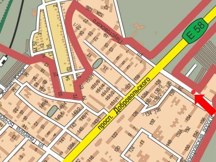 Billboard A in Odessa, 3x6  Паустовського вул., 29, роздільник, в бік Добровольського пр. scheme