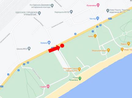 Prismatron, Prism A in Odessa, 3x6  Миколаївська дорога, 289, біля автостоянки, парку "Лузановка", з центру (флажок) - 569591 scheme