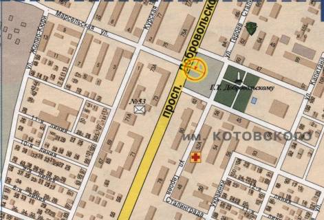 Billboard B in Odessa, 3x6  Добровольського пр. - Марсельська вул. scheme