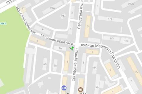 Billboard A in Odessa, 3x6  Segeds'ka st., 6 - Misacnij prov. - Marsala Govorova st. scheme