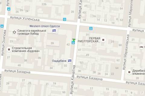 Citylight B in Odessa, 1.2x1.8  Kanatna st., 42 - Uspens'ka st. scheme