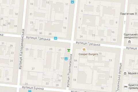 Citylight B in Odessa, 1.2x1.8  Risel'evs'ka st., 12 - Grec'ka st. scheme