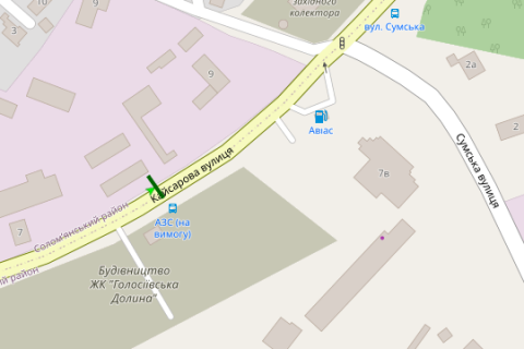Billboard B in Vasylivka, 3x6  Kajsarova st., naproti 7/9 scheme