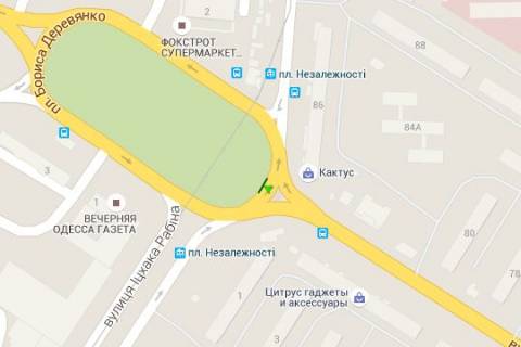 Prismatron, Prism A in Vasylivka, 3x6  Derevanko Borisa pl. - Akademika Filatova st. - Ichaka Rabina st. (liva) - 454547 scheme