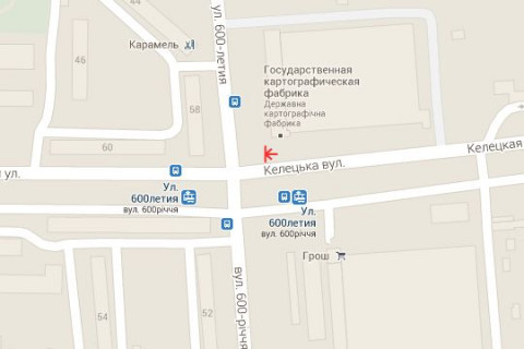 Billboard A in Vasylivka, 3x6  Kelec'ka st. - 600-ricca st. scheme