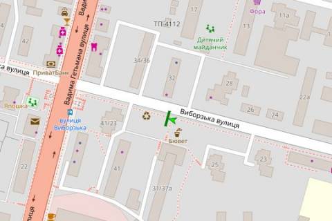Citylight B in Vasylivka Viborz'ka st., 31/37 scheme