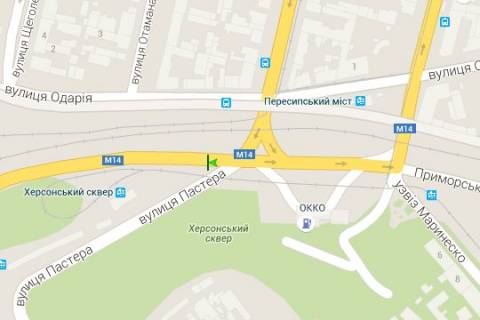 Billboard B in Odessa, 3x6  Balkivs'ka st. - Hersons'kij uzviz - Atamana Golovatogo st. scheme