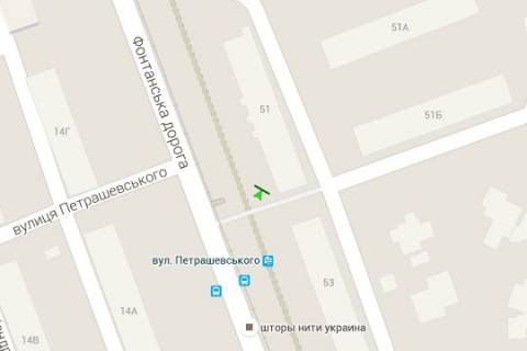 Billboard A in Vasylivka, 3x6  Fontans'ka doroga - Petrasevs'kogo st. scheme