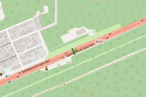 Billboard A in Vasylivka, 6x3  Brovars'kij prosp., na rozpodiluvaci No4 (v napramku Kieva) scheme