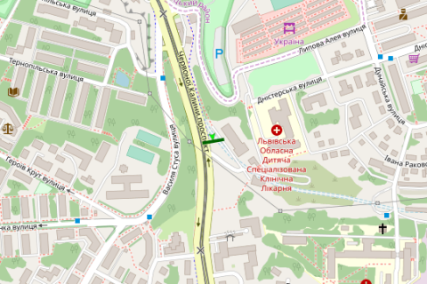 Billboard B in Lviv, 3x6  Cervonoi Kalini prosp. - Vasila Stusa st., 38 scheme